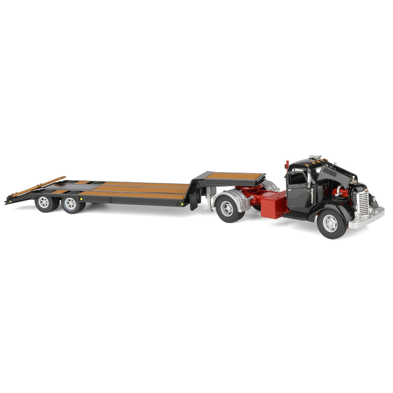 1/50 Black International KB-8 with Tandem Axle Lowboy Trailer