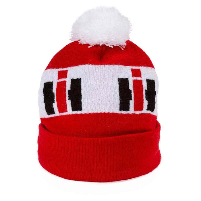 International Harvester Beanie Cap with Red Brim and White Top