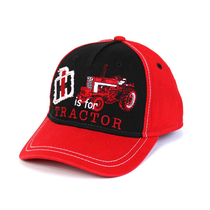 Toddler "IH is for Tractor" Red & Black Twill Cap