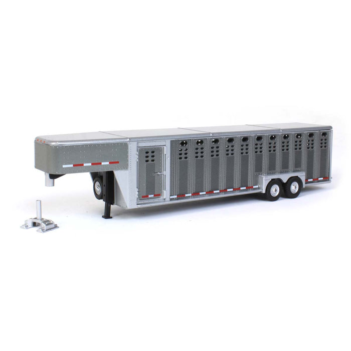 1/64 Gun Metal Gray Metallic 3 Hole 30' Tandem Gooseneck Trailer, Exclusive Production