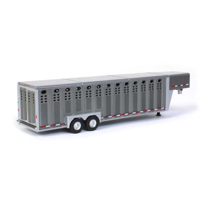 1/64 Gun Metal Gray Metallic 3 Hole 30' Tandem Gooseneck Trailer, Exclusive Production