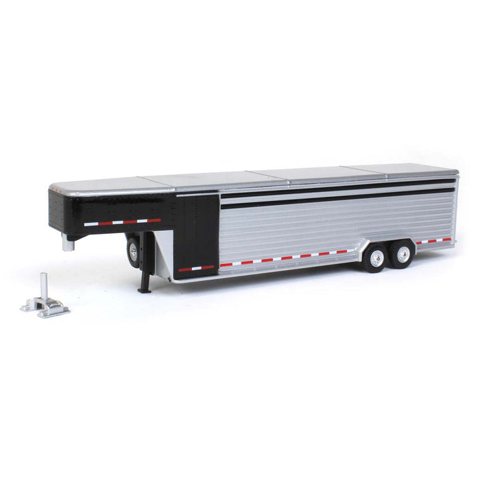 1/64 Glossy Black Continuous Slat 30' Tandem Axle Gooseneck Trailer