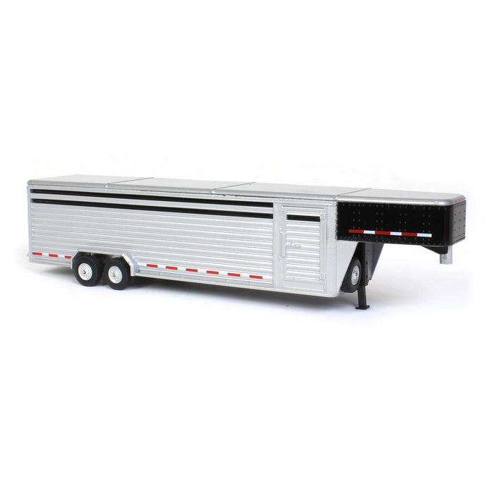 1/64 Glossy Black Continuous Slat 30' Tandem Axle Gooseneck Trailer