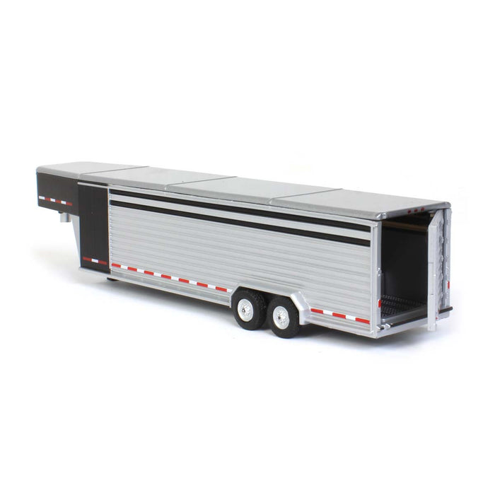 1/64 Glossy Black Continuous Slat 30' Tandem Axle Gooseneck Trailer