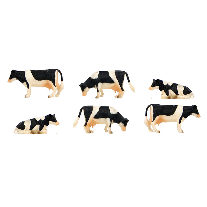 1/32 6 Piece Black and White Cow Set