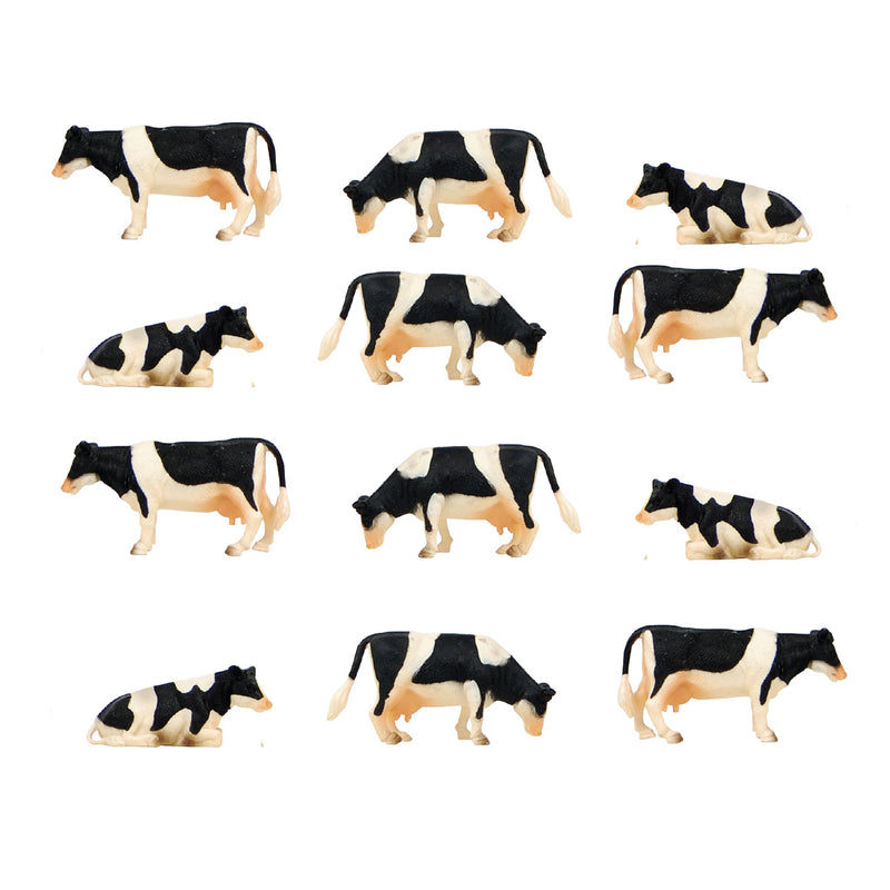 1/32 12 Piece Black and White Cow Set