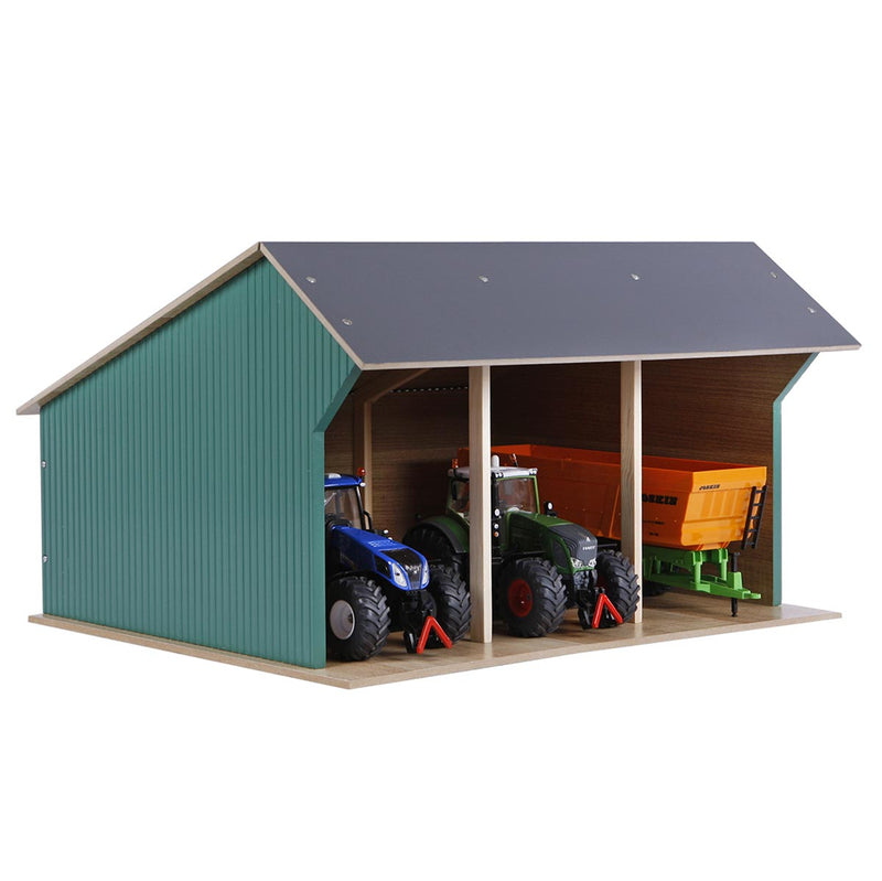 1/32 Large Farm Machinery 3 Bay Shed with High Roof