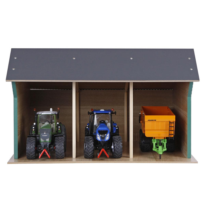 1/32 Large Farm Machinery 3 Bay Shed with High Roof