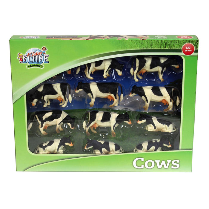 1/32 12 Piece Black and White Cow Set