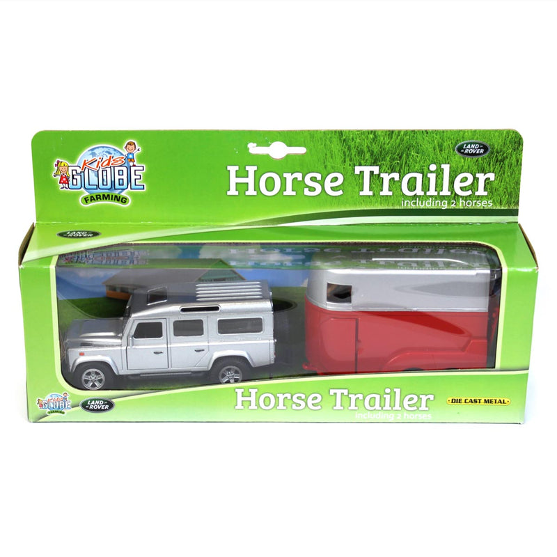 Toy Farm Land Rover 1/32 Land Rover Defender with Horse Trailer and 2 Horses — Outback Toys