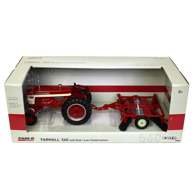 1/16 International Harvester Farmall 560 Wide Front Tractor with Disc by ERTL