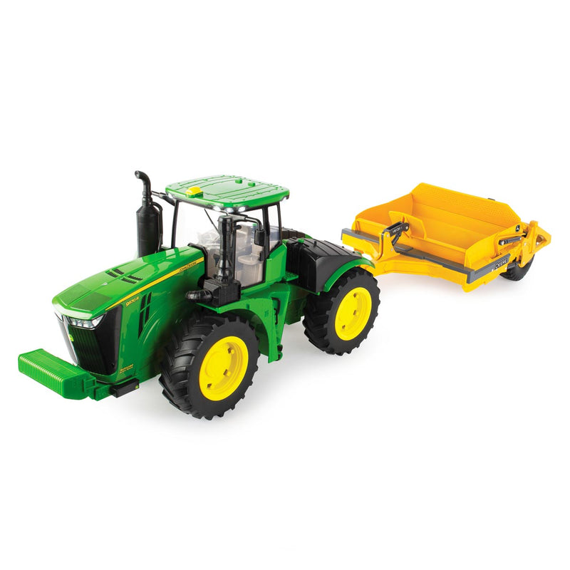 1/16 Big Farm John Deere 9570R 4-Wheel Drive Tractor with 1812DC Pan Scraper, 2 Piece Set