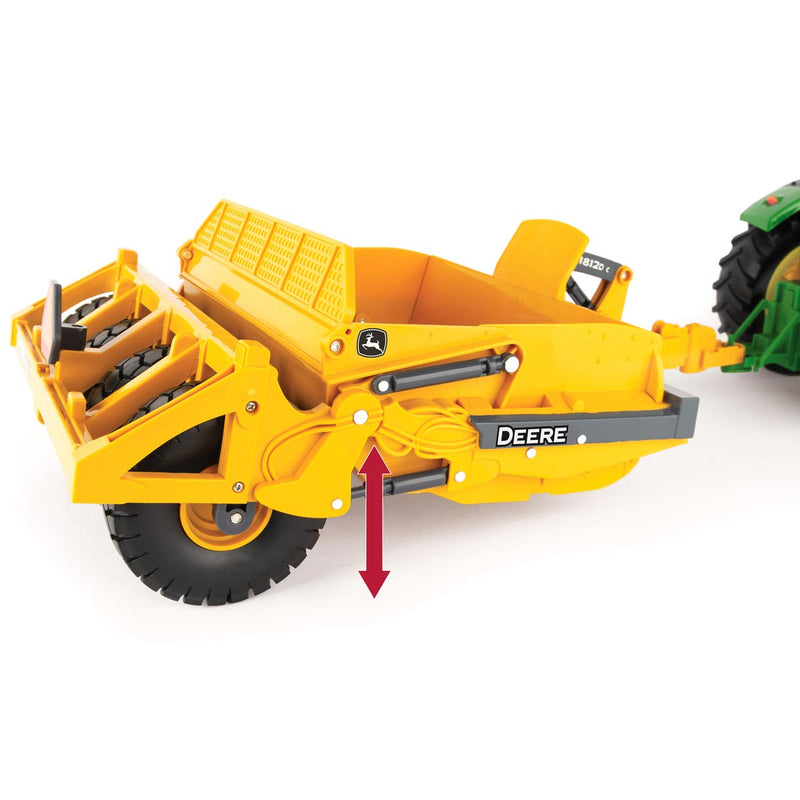 1/16 Big Farm John Deere 9570R 4-Wheel Drive Tractor with 1812DC Pan Scraper, 2 Piece Set