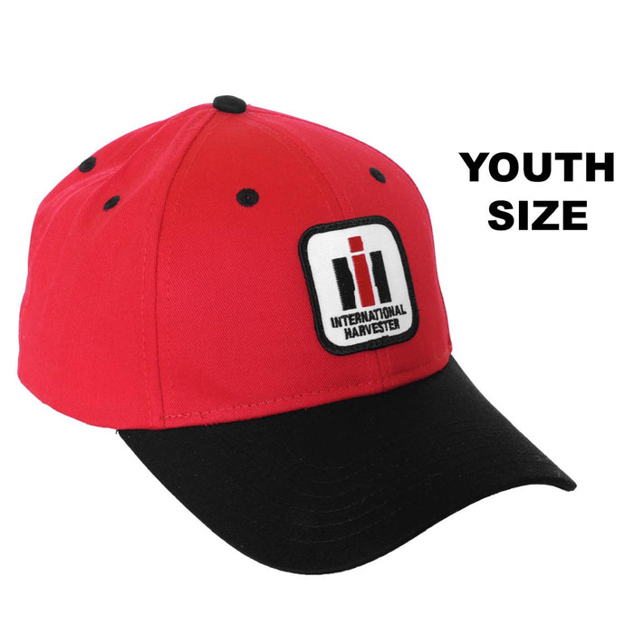 YOUTH International Harvester Logo Red Cap with Black Brim