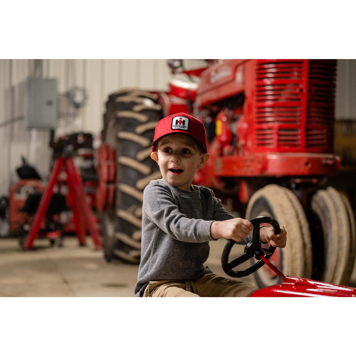 YOUTH International Harvester Logo Red Cap with Black Brim