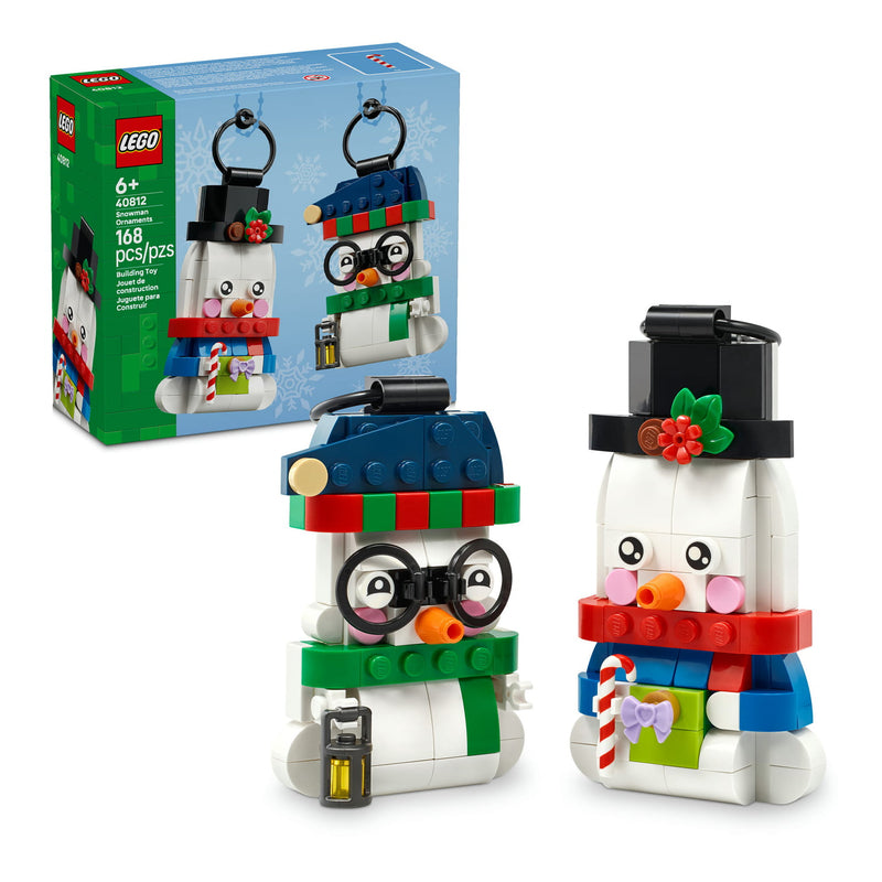 LEGO® Snowman Ornaments Set of 2, 168 Pieces