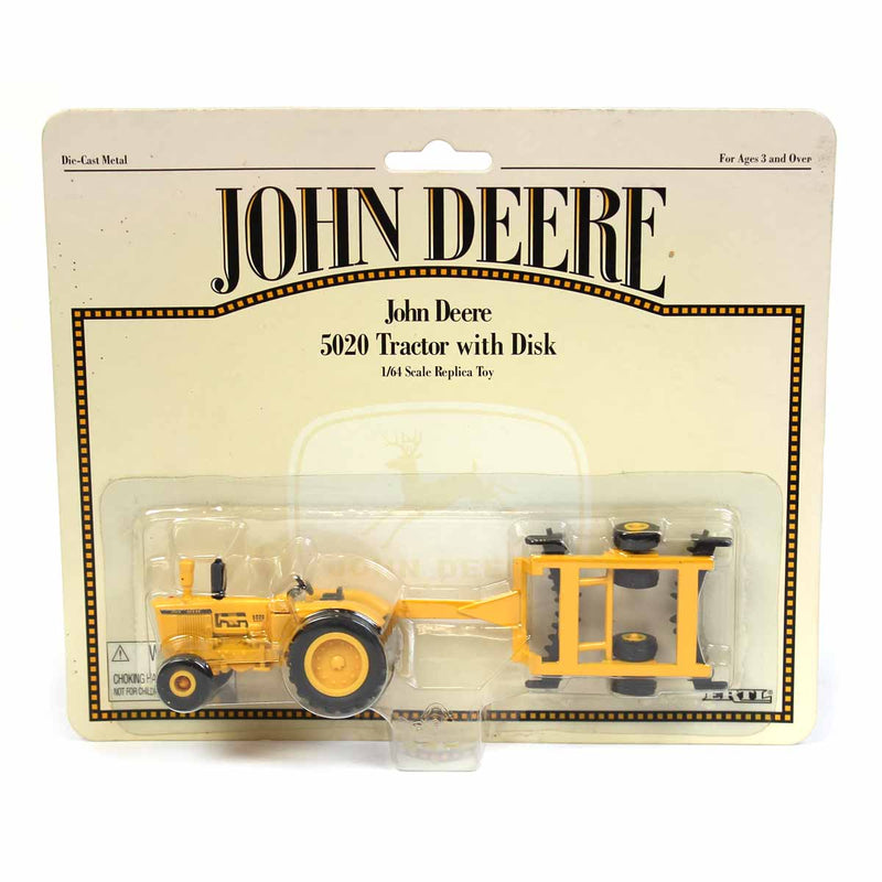 1/64 John Deere 5020 Industrial Yellow Tractor with Disk Harrow by ERTL