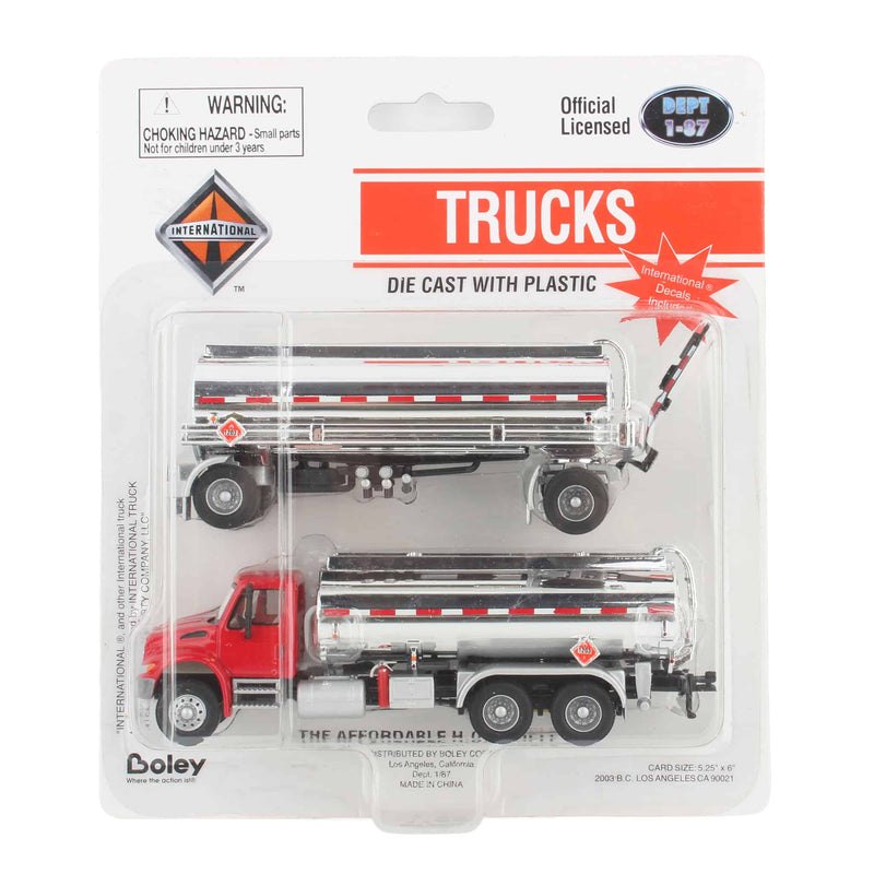 1/87 International 4300 3-Axle Double Tanker with Trailer by Boley
