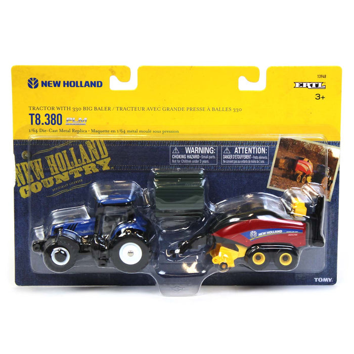 1/64 New Holland T8.380 Tractor with 330 Big Square Baler with 3 Bales