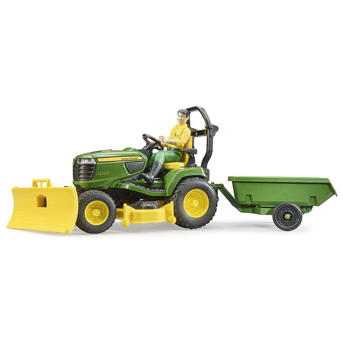 1/16 Bruder John Deere X949 Lawn Tractor with Trailer and Gardener