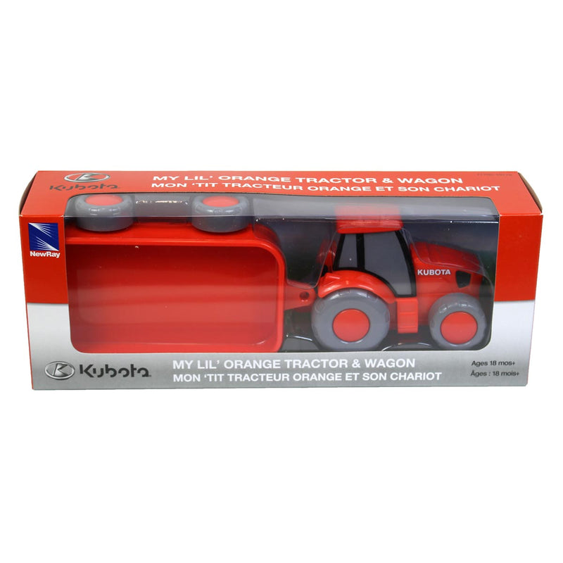 Kubota Tractor with Wagon, Plastic Kids Toy