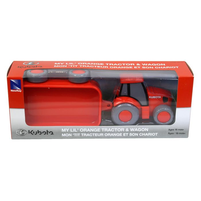 Kubota Tractor with Wagon, Plastic Kids Toy