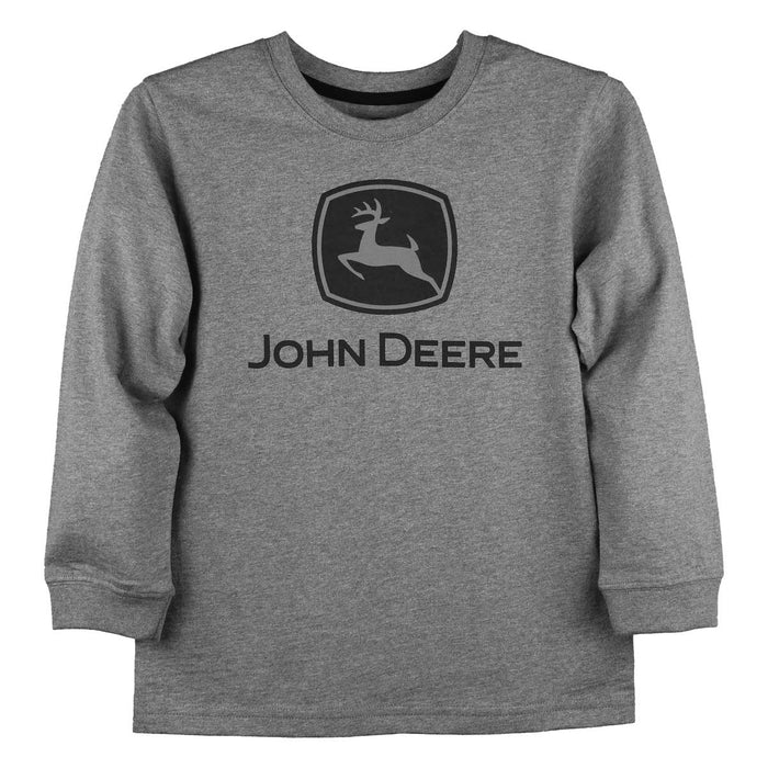 Childrens John Deere Trademark Gray Long Sleeve T-shirt