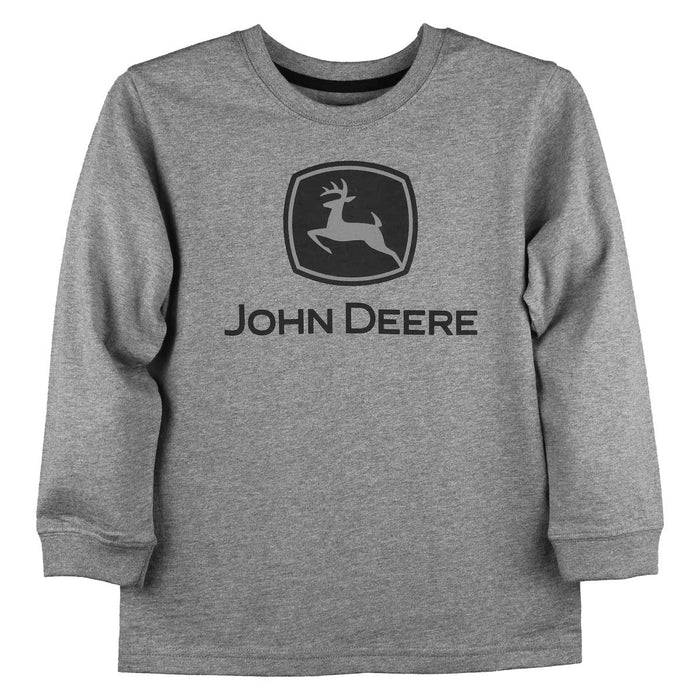John Deere Trademark Grey Youth Long Sleeve T-shirt