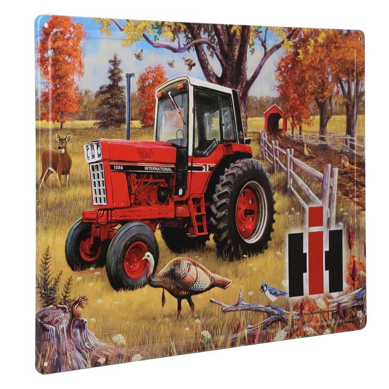 IH International 1086 Cab Tractor with Wildlife Embossed Metal Sign, 16.75in x 12in