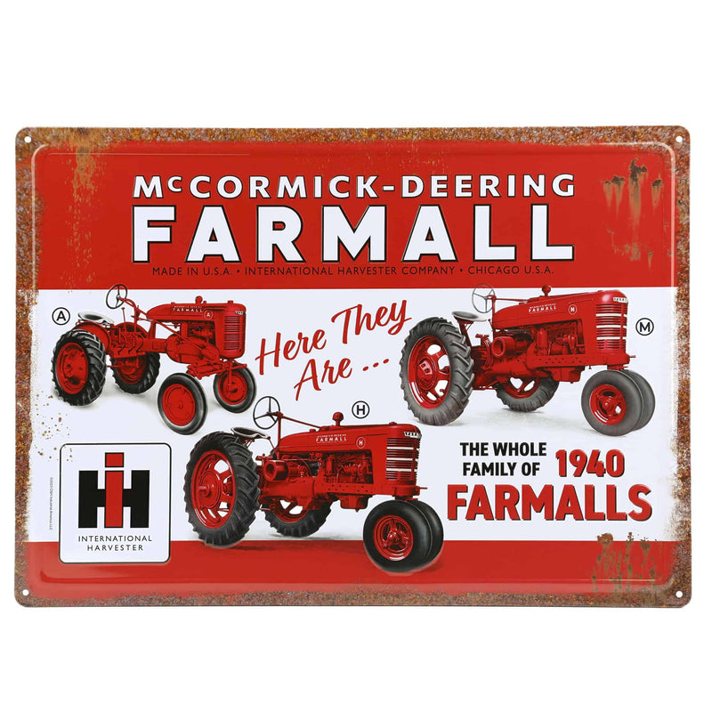 The Whole Family of 1940 Farmalls Tin Sign, 17in x 12in