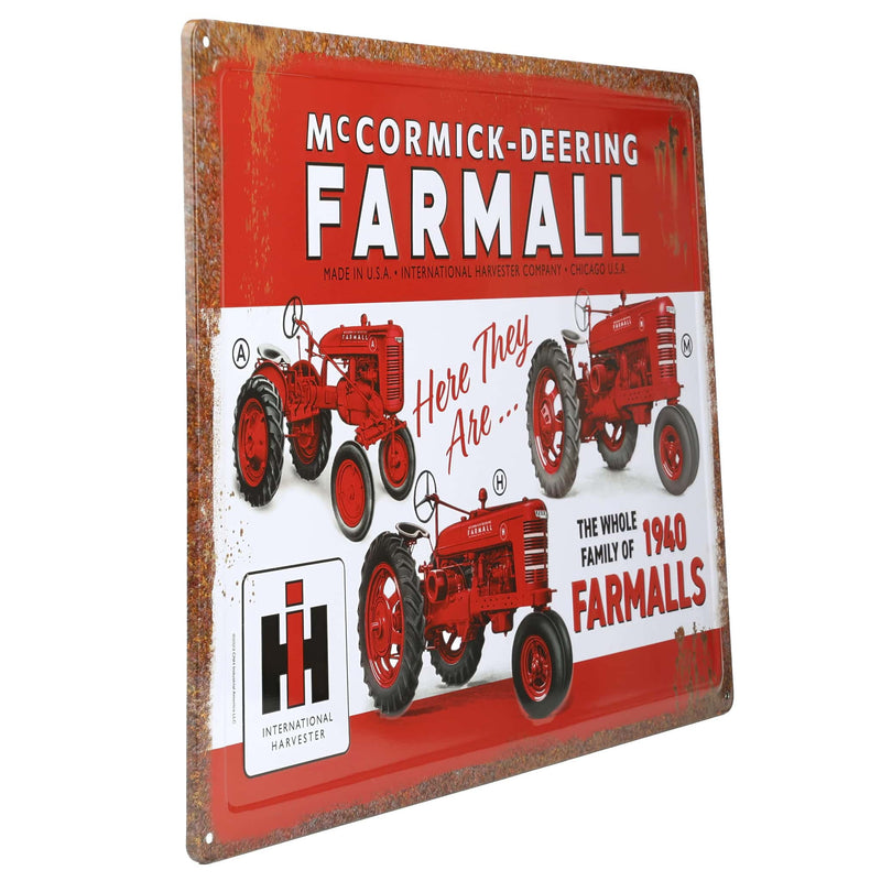 The Whole Family of 1940 Farmalls Tin Sign, 17in x 12in