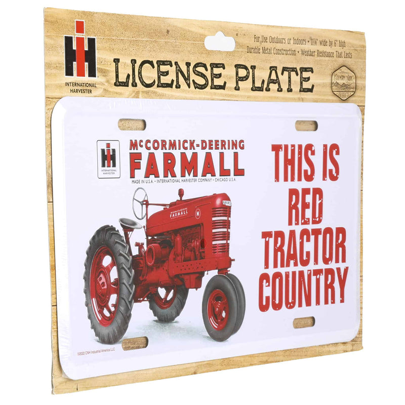 IH Farmall M "This is Red Tractor Country" Metal License Plate, 11.875in x 6in
