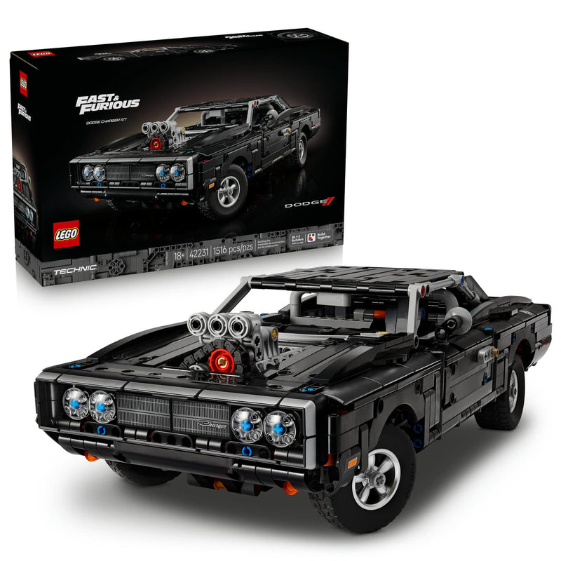 LEGO® Technic™ Fast and Furious Dodge Charger R/T Car Building Set, 1,516 Pieces