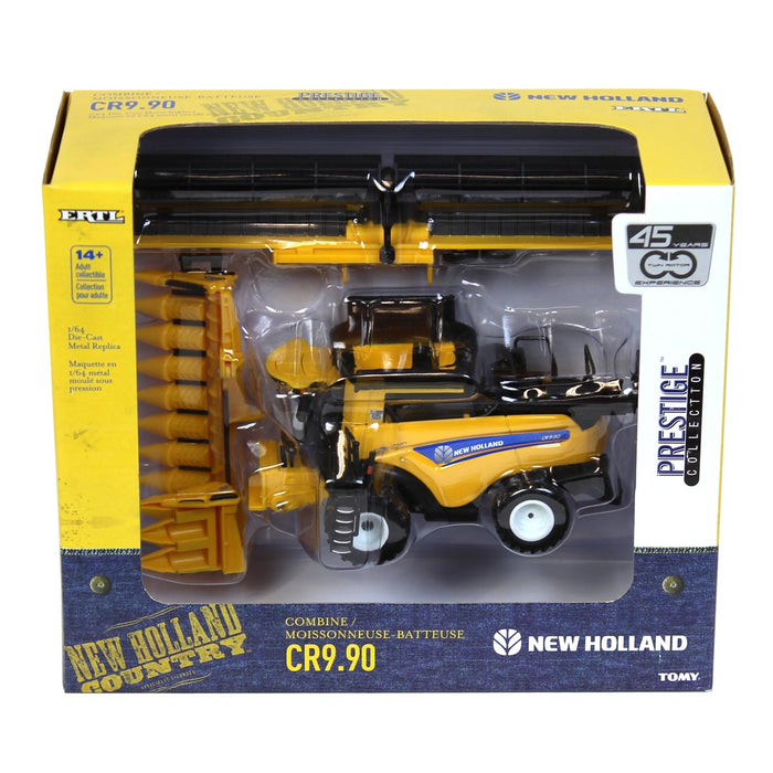 1/64 New Holland CR9.90 Combine w/ Folding Corn Head & Draper Head, 45th Anniv, ERTL Prestige Collection