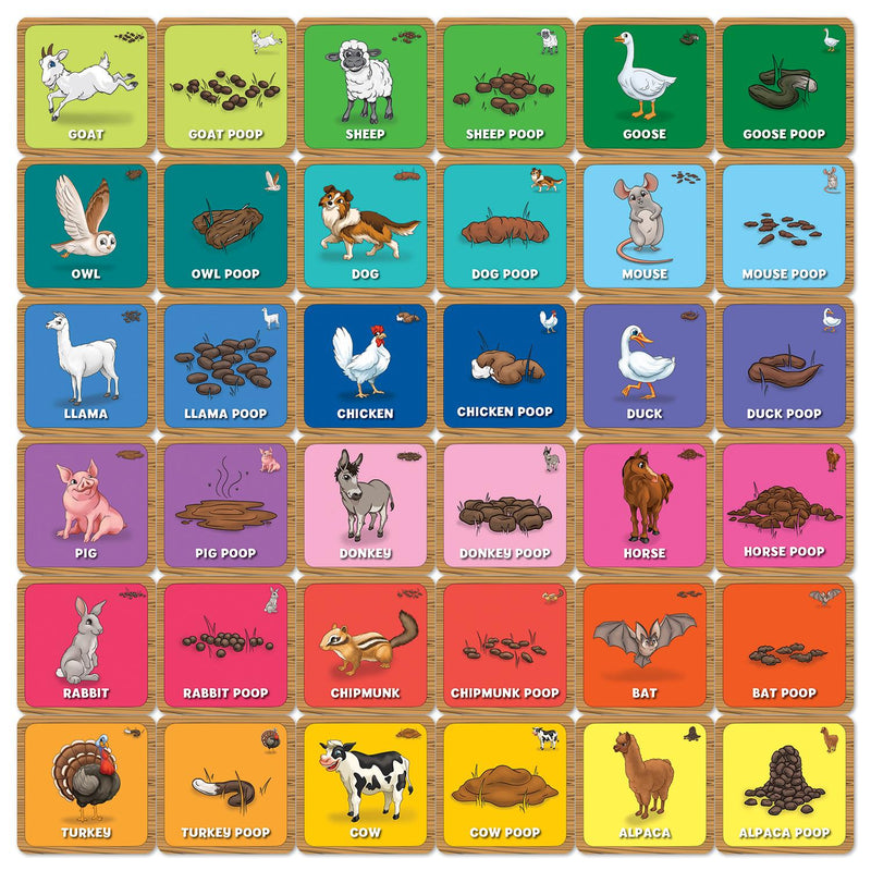 Old MacDonald's Farm Animal Poop Matching Game