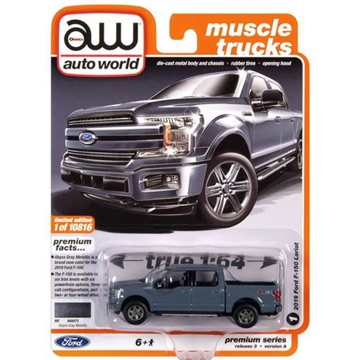 1/64 2019 Ford F-150 Abyss Gray, Auto World 2020 Release 3 Version A