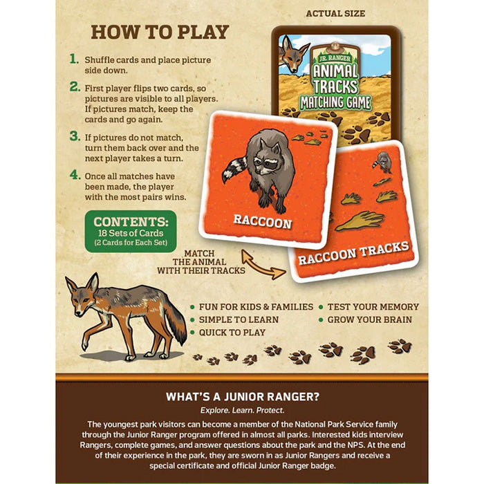 Junior Ranger Animal Tracks Matching Game
