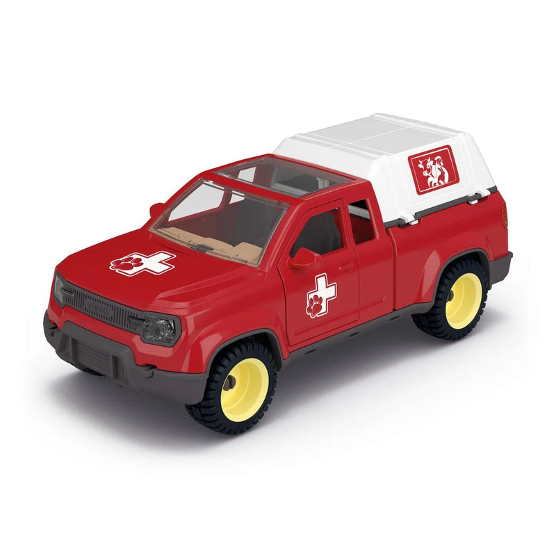 Veterinarian Pickup Truck at the Farm with Accessories by Schleich