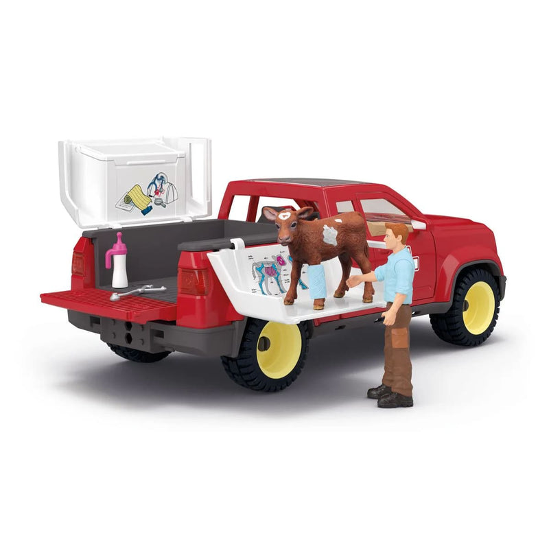 Veterinarian Pickup Truck at the Farm with Accessories by Schleich
