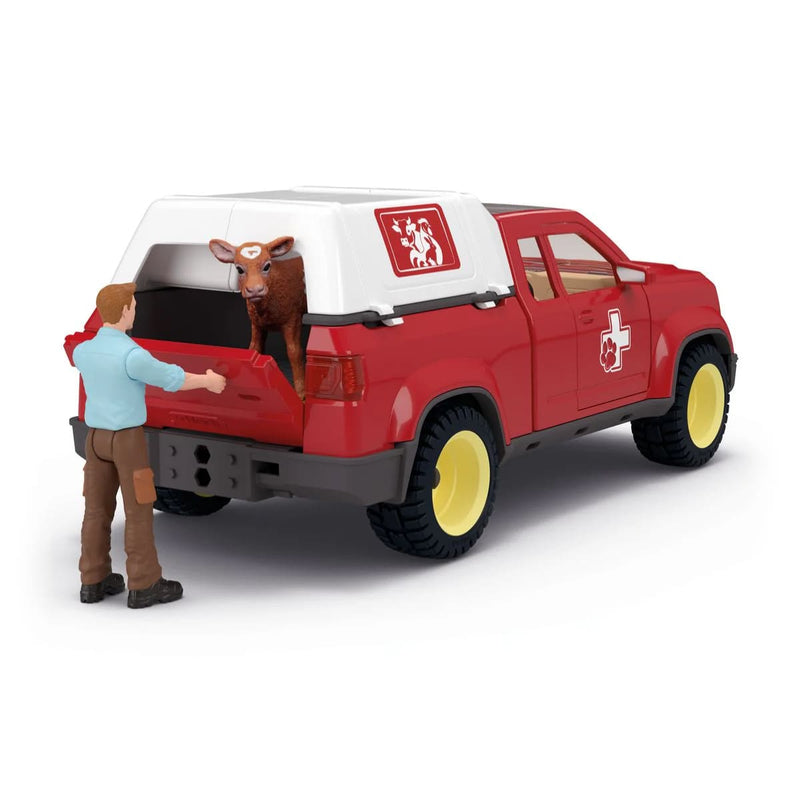 Veterinarian Pickup Truck at the Farm with Accessories by Schleich