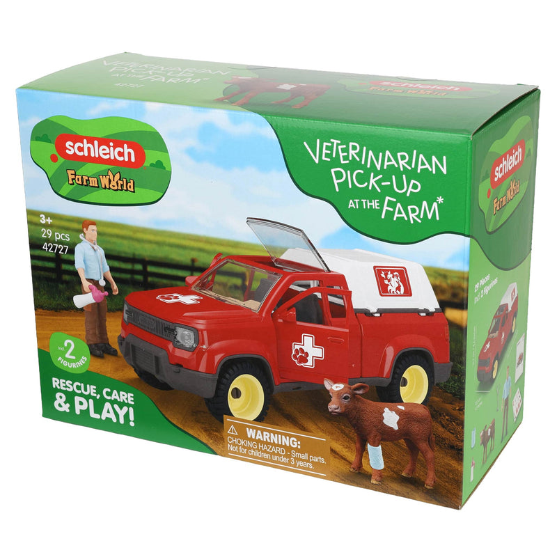Veterinarian Pickup Truck at the Farm with Accessories by Schleich