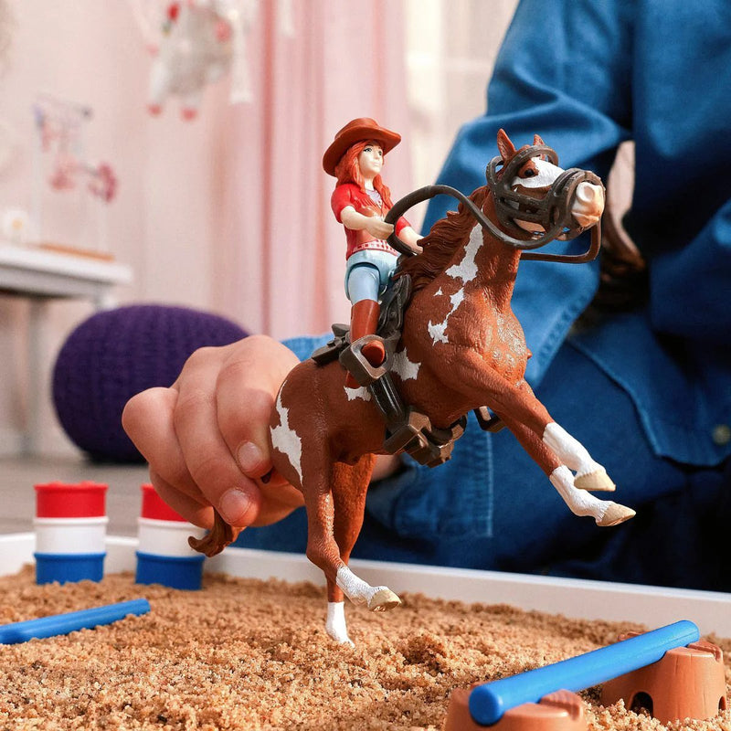 Hannah's Western Adventures Horse Barrel Racing Playset by Schleich