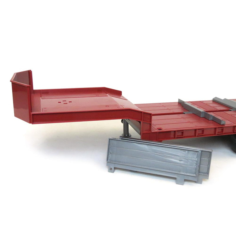 (B&D) 1/16 Red Tri-axle Low Loader Trailer with Ramps by Bruder - Damaged Item