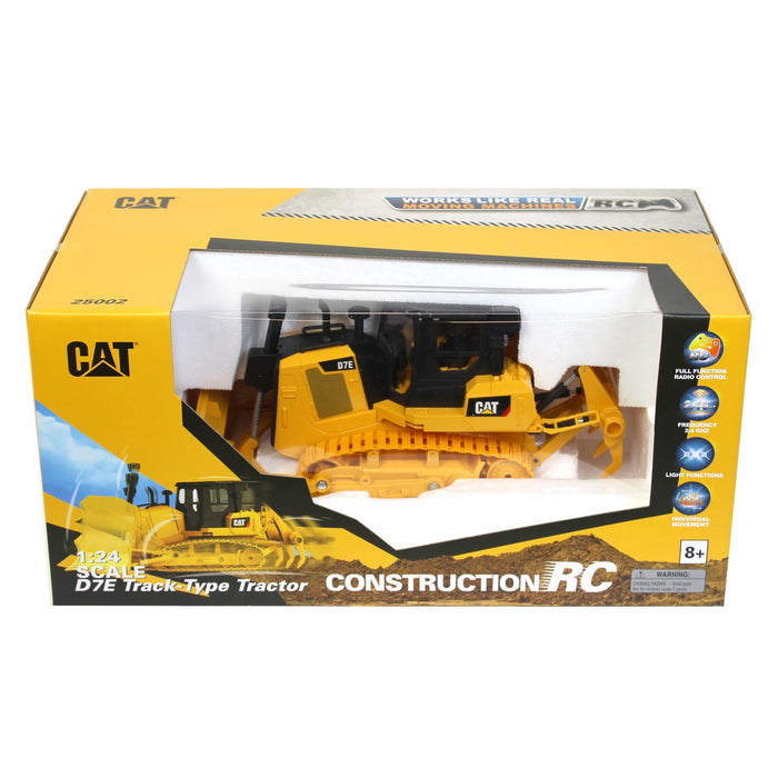 1/24 Radio Control Caterpillar D7E Track-Type Tractor Dozer, Made of Durable Plastic