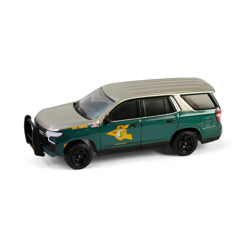 1/64 2023 Chevrolet Tahoe Police Pursuit Vehicle (PPV), New Hampshire State Police, Hot Pursuit Series 46