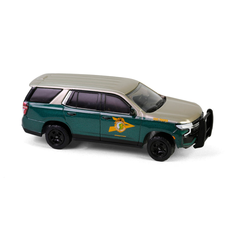 1/64 2023 Chevrolet Tahoe Police Pursuit Vehicle (PPV), New Hampshire State Police, Hot Pursuit Series 46