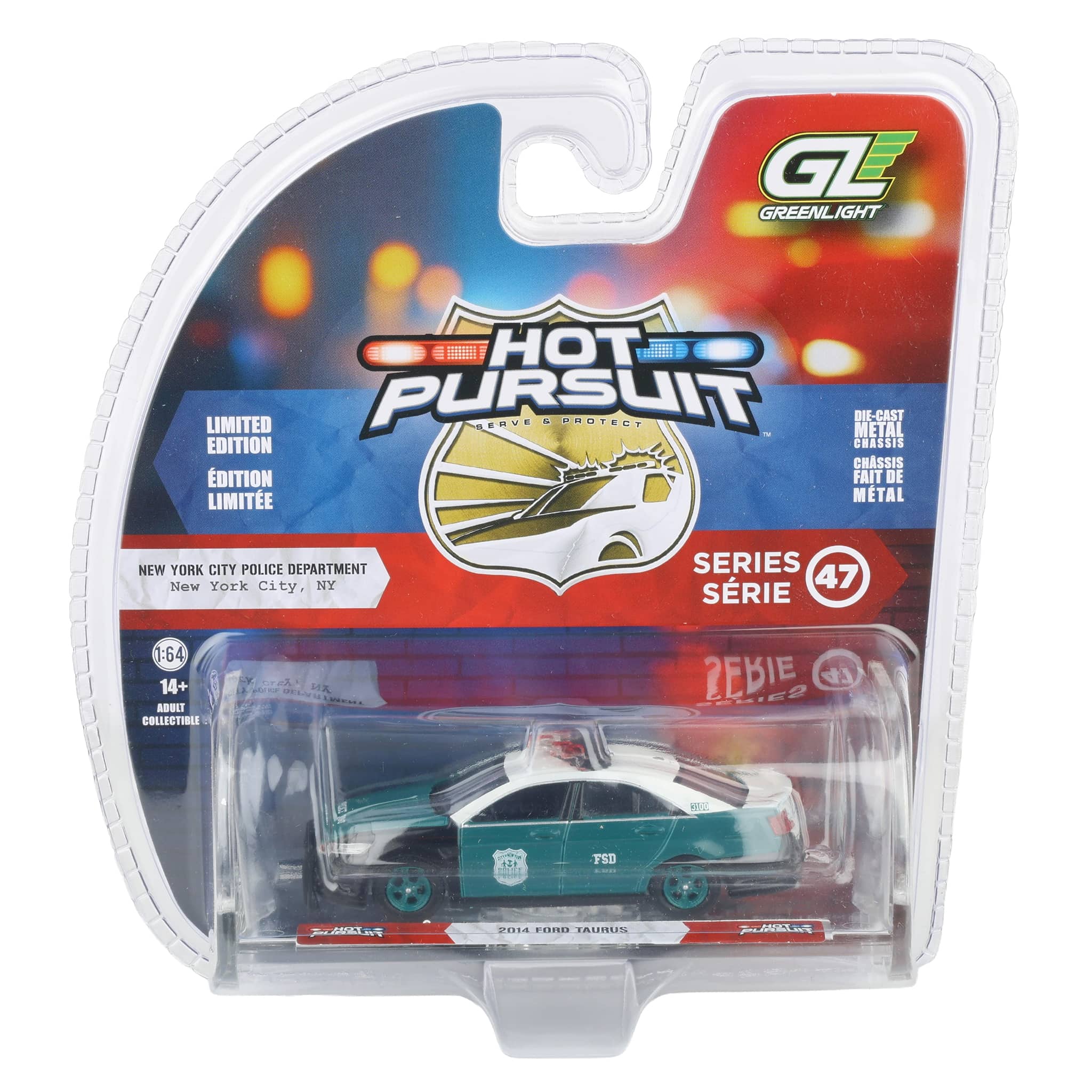1/64 2014 Ford Taurus, NYPD Vintage Tribute Livery, Hot Pursuit