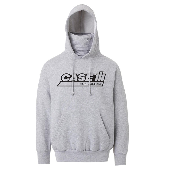 Case IH Gray Neck Gaiter Hooded Sweatshirt
