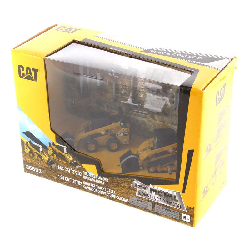 (B&D) 1/64 Caterpillar 272D2 Skid Steer Loader & 297D2 Compact Track Loader - Damaged Box