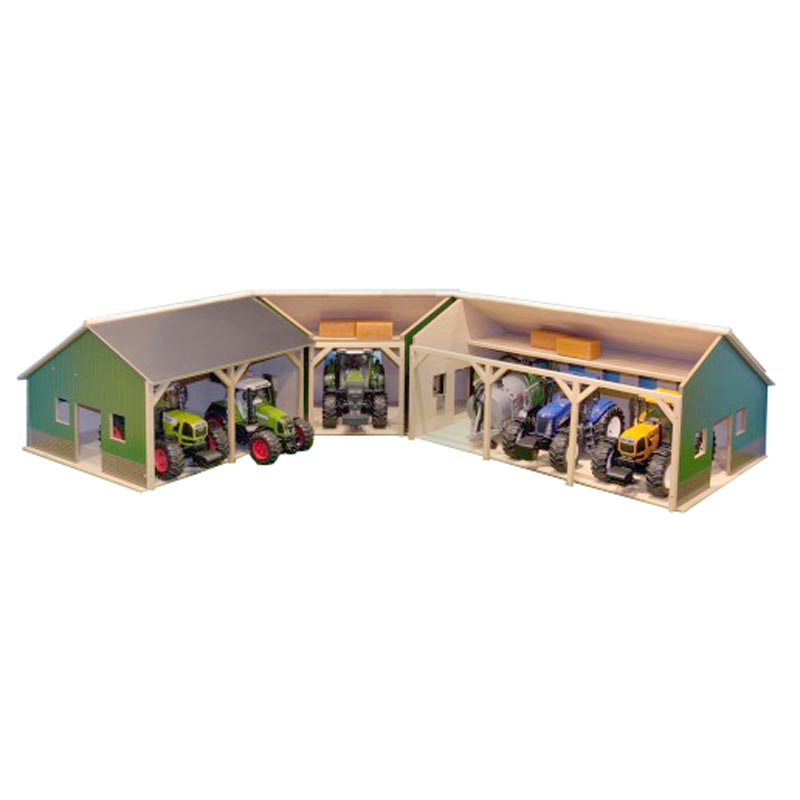 1/16 Farm Machinery Bay Barn with 2 Bay Sheds